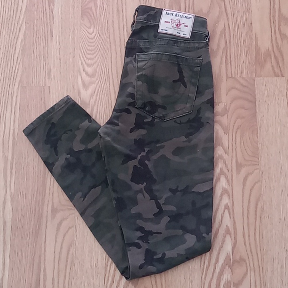 True religion super skinny camo print jeans